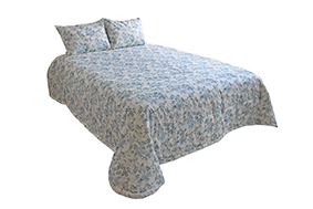 COLCHA C/FR 250X260 02 AZUL LILLE