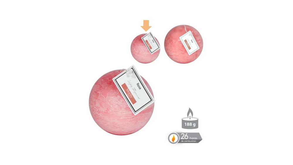VELA BOLA PERF ROSA 7,5cm 131051