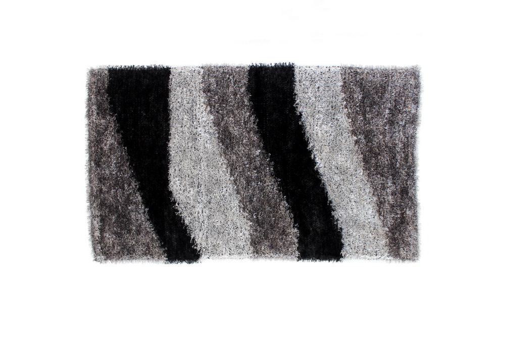 TAPETE 80x150 CINZA/PRETO FL-557