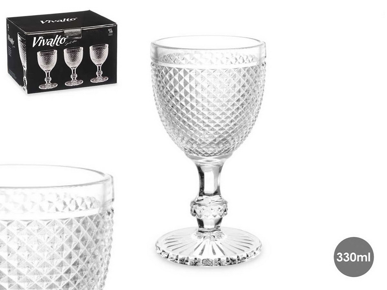 COPO VINHO DIAM  TRANSP 330ml 89594