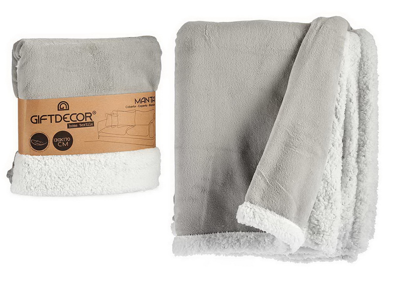 MANTA SHERPA CINZA 130X170 89682