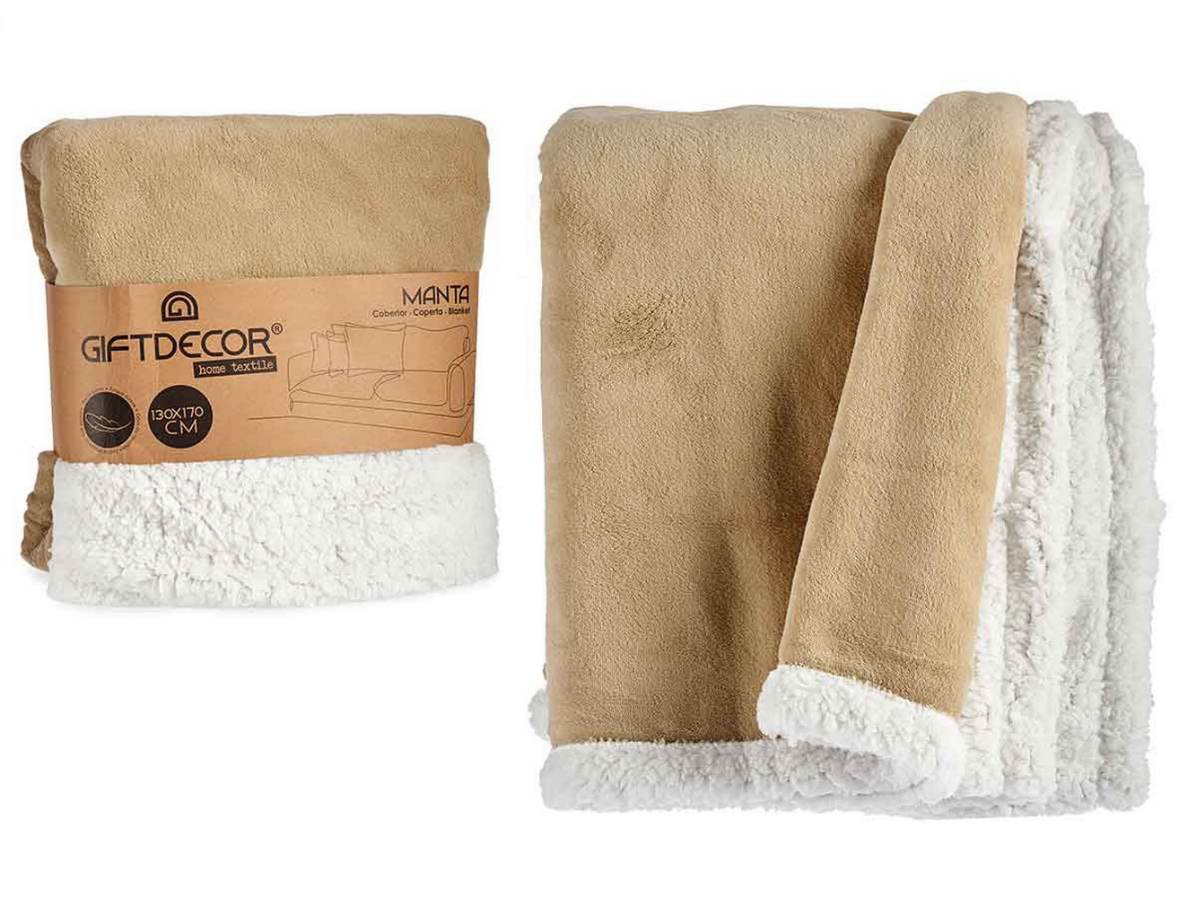 MANTA SHERPA CAMEL 130X170 89683