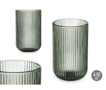 COPO ALTO RISCAS VERDE 430ML 84915