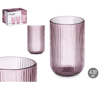COPO ALTO RISCAS ROSA 430ML 84921
