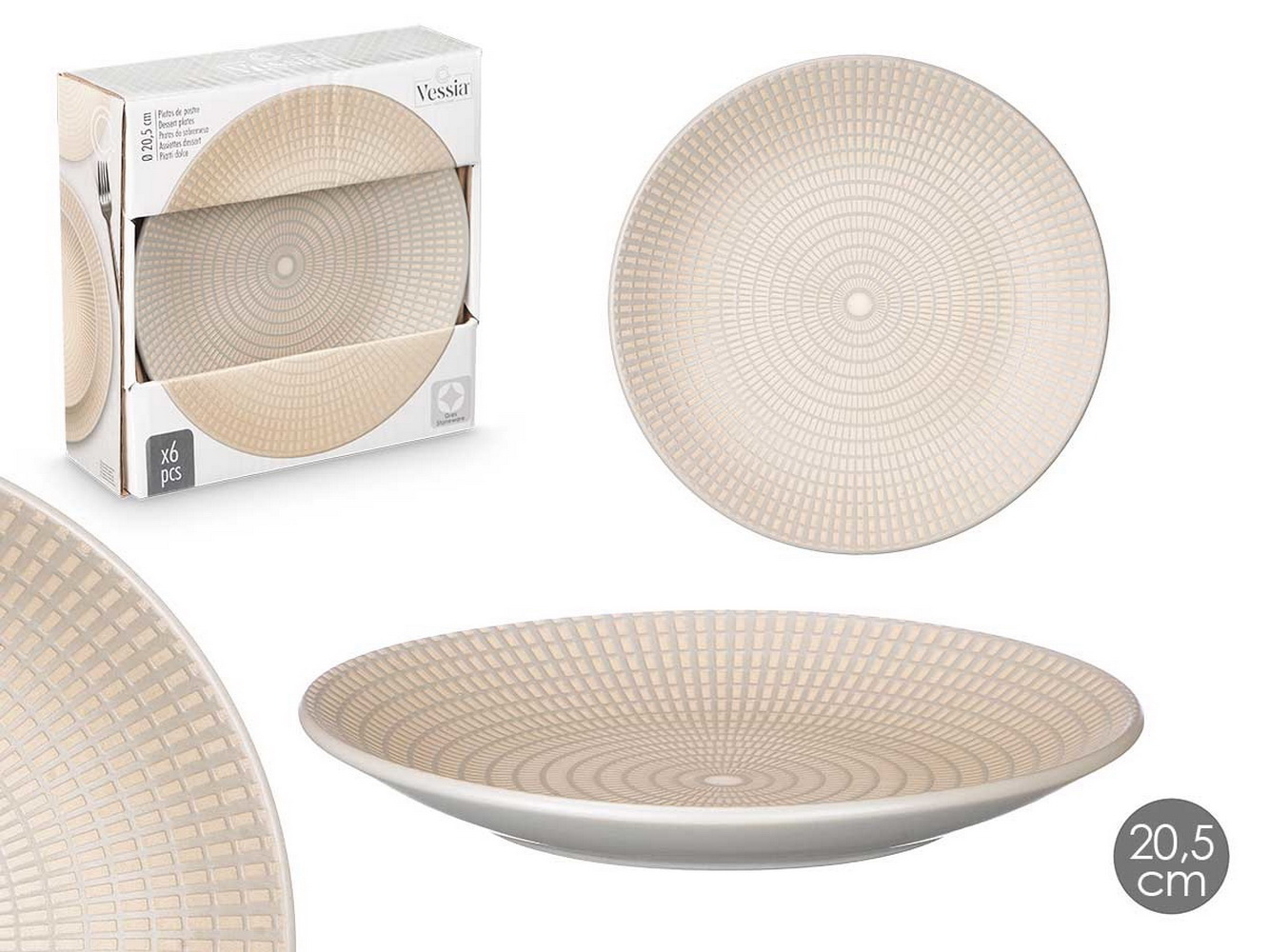 PRATO SOBREMESA CINZA 20,50cm 10044