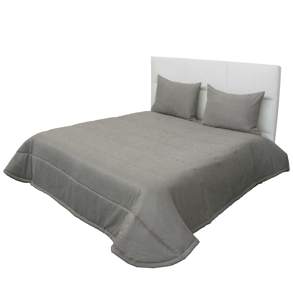 COLCHA C/FR 250X260 PRAGA 01 CINZA