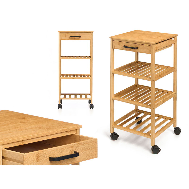 CARRINHO 3P COZ BAMBU NAT 33x67x8,5 12151