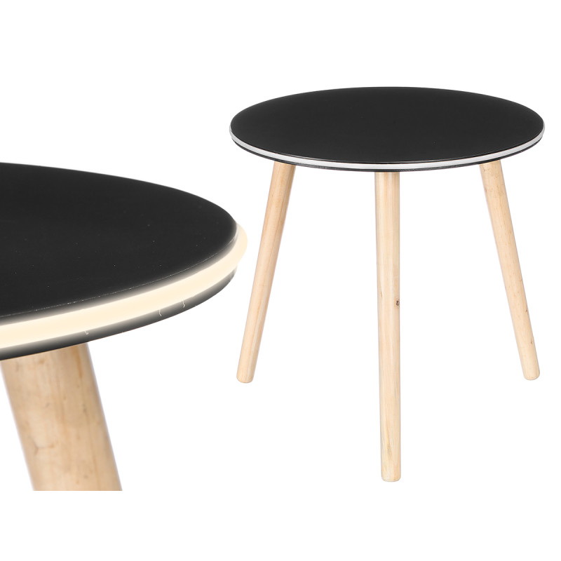 MESA APOIO PRETA C/LED 40x40 13136