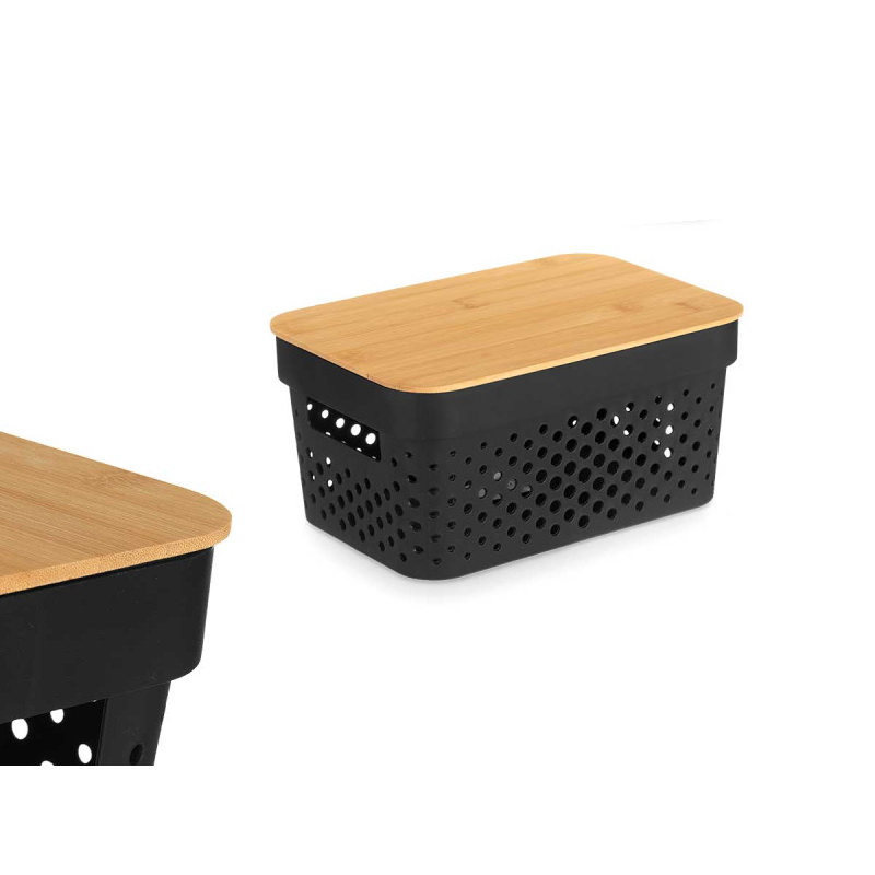 CAIXA MUL TAMPA BAMBU PRET 17,5x26x12,5 93512