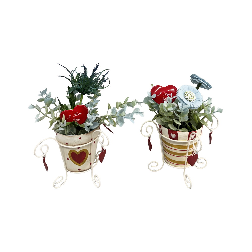 VASO C/ARRANJO FLORES C/CORACAO