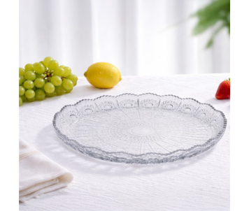 PRATO VIDRO FLOR TRANSP 30cm G802-B1/S1