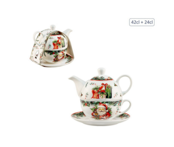 CONJ CHA PORC NATAL 17cm MTS07086A