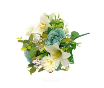 RAMO FLORES CREM/AZUL 38cm 04 0014947